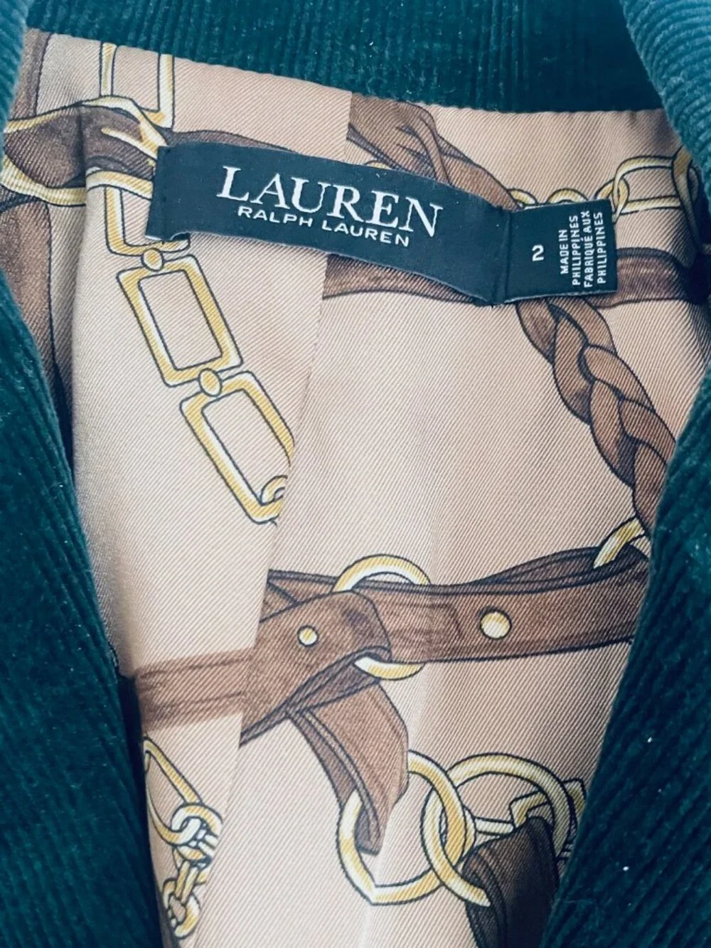 Dark Green corduroy jacket Lauren by Ralph Lauren - Picture 4 of 7